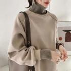 Turtleneck Long-sleeve Loose-fit Top