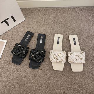 Faux Leather Braided Sandals