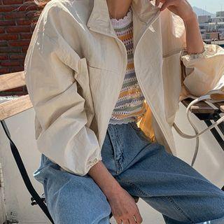 High-neck Zip-up Windbreaker