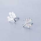 925 Sterling Silver Rhinestone Tree Earring Silver - One Size