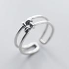 Knot Layered Open Ring Silver - One Size