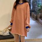 Oversize Striped Sweatshirt As Shown In Figure - One Size