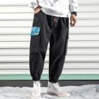 Cropped Print Panel Sweatpants