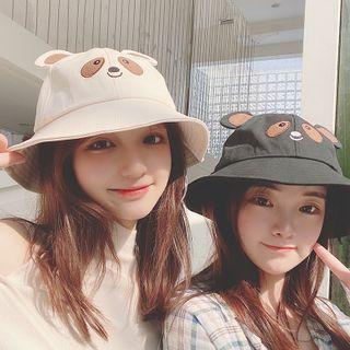 Bear Embroidered Bucket Hat