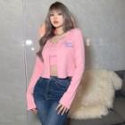 Set: Lettering Cardigan + Top