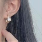 Rhinestone Hook Earring 1 Pair - Gold - One Size