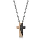 Crystal Cross Checked Pendant With Necklace (ip Rose Gold) Ip Rose Gold - One Size