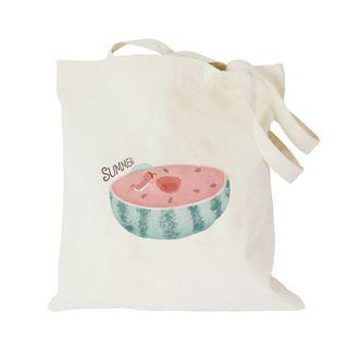 Watermelon Print Canvas Shopper Bag