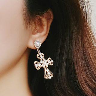Rhinestone Asymmetric Earring As Shown In Figure - One Size