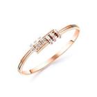 Fashion And Elegant Plated Rose Gold Geometric 316l Stainless Steel Bangle With Cubic Zirconia Rose Gold - One Size
