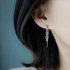 Chain Fringed Asymmetrical Sterling Silver Earring 1 Pair - Silver - One Size