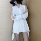 Long Sleeve Off Shoulder Shirt Dress