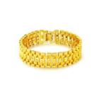 Fashion Domineering Plated Gold Wide Version Of Geometric Tank Bracelet Golden - One Size