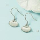 Lock Cat Eye Stone Dangle Earring 1 Pair - Silver - One Size