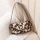 Cow Print Flap Shoulder Bag Coffee - One Size