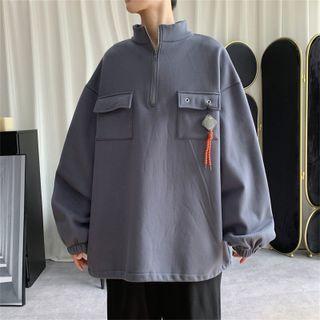 Half-zip Pocketed Sweatshirt