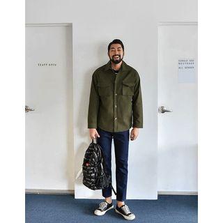 Flap-pocket Cotton Trucker Jacket