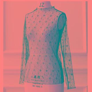 Mock-neck Long Sleeve Mesh Top
