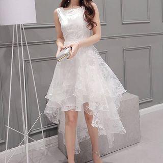 Sleeveless High-low Mesh Dress