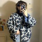 Faux Shearling Reversible Leopard Print Jacket