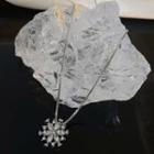 Cz Snowflake Necklace 1 Pc - Silver - One Size