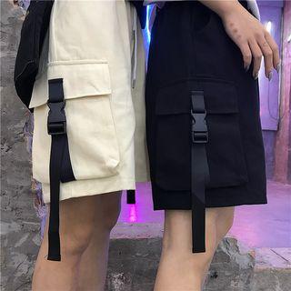 Couple Matching Strap Detail Cargo Shorts