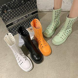 Perforated Mid-calf Boots