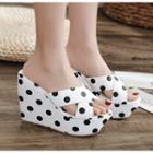 Dotted Platform Wedge Mules
