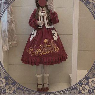 Sleeveless Embroidered A-line Dress / Cropped Jacket / Set