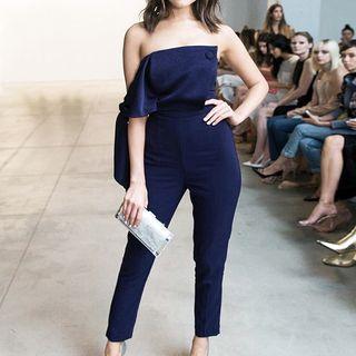 Off-shoulder Tie-sleeve Jumpsuit