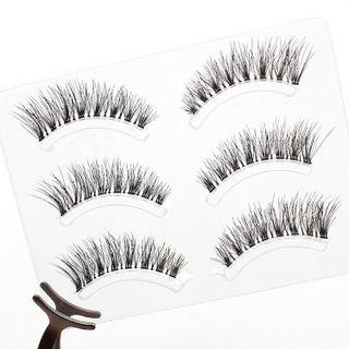 False Eyelashes - Q-6 Set Of 3 Pairs - Black - One Size