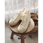 Zip-side Stitched Canvas Sneakers