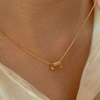 Titanium Steel Necklace E528 - Gold - One Size