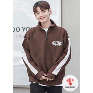 Letter Brushed-fleece Lined Anorak Pullover
