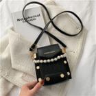 Faux Pearl Strap Mini Bucket Bag