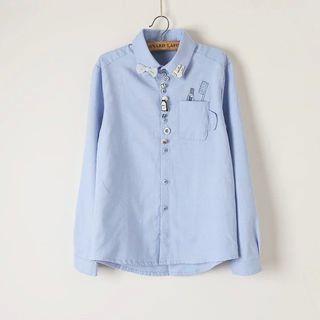 Embroidered Button Detail Shirt