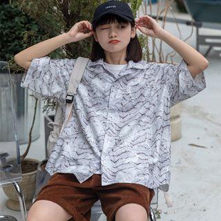 Short-sleeve Print Hawaiian Shirt White - One Size