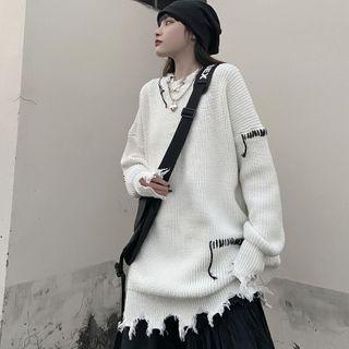 Couple Matching Frayed Stitched Sweater