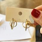 Matte Alloy Hoop Earring 1 Pair - Gold - One Size
