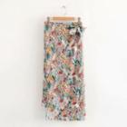 Maxi Floral Wrap Skirt As Shown In Figure - One Size