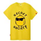 Short-sleeve Crewneck Cartoon Slim T-shirt