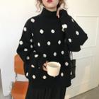 Mock Neck Dotted Sweater