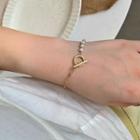 Beaded Bracelet 1 Pc - Gold - One Size