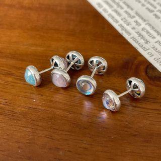 Faux Crystal Sterling Silver Through & Through Earring
