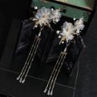Wedding Mesh Flower Fringed Earring