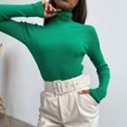 Long Sleeve Mock Neck Plain Sweater