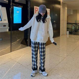 Classic Plaid Straight-leg Pants