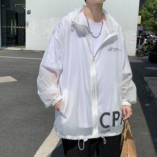 Lettering Zip Up Jacket