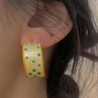 Color Block Dotted Earring Yellow - 1436a#