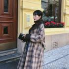 Two-tone Padded Check Coat One Size